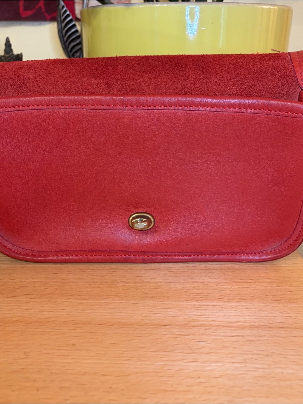 Vintage Coach Dinky 80s 90s Cherry Red Leather Crossbody Bag Purse Made In USA - Picture 2 of 16